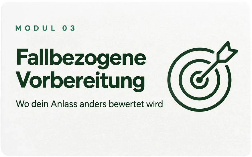 MPU Insiderkurs, Modul 3 Fallbezogene Vorbereitung: Wo dein Anlass anders bewertet wird