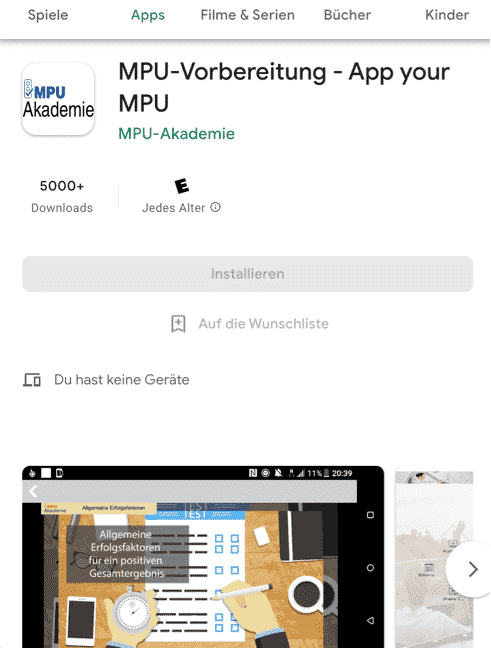 MPU Vorbereitung Software kostenlos App für Android