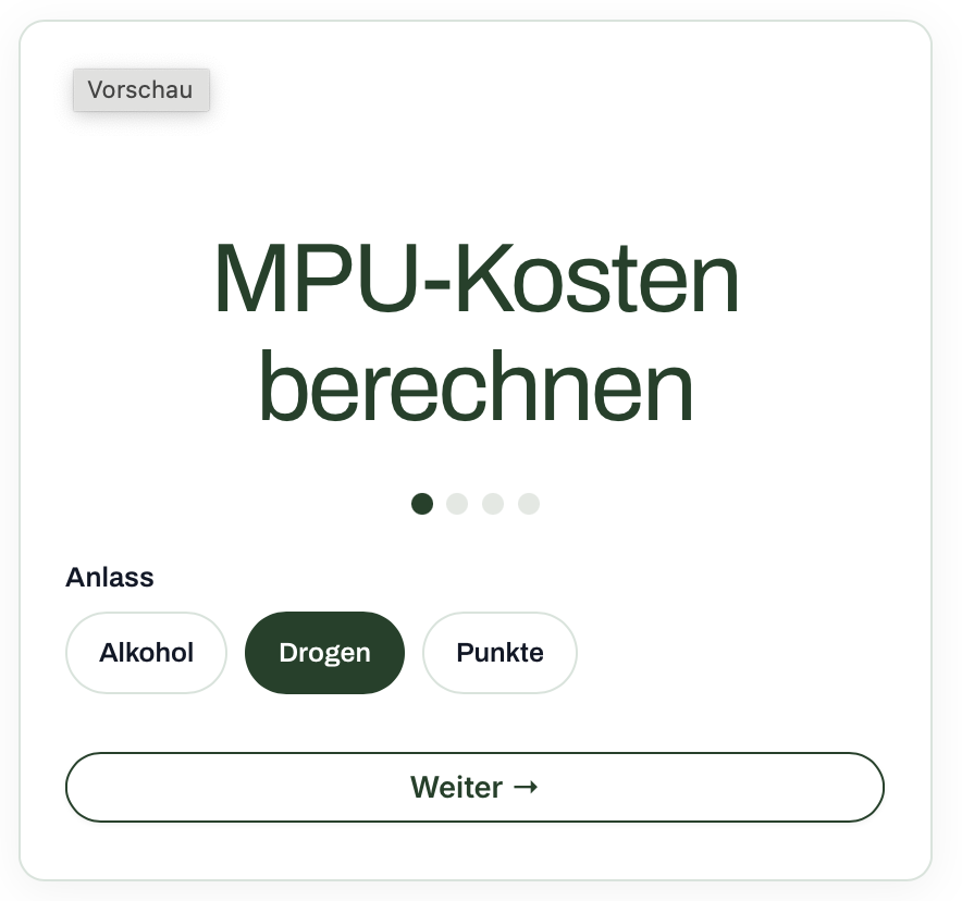 MPU KOSTEN RECHNER